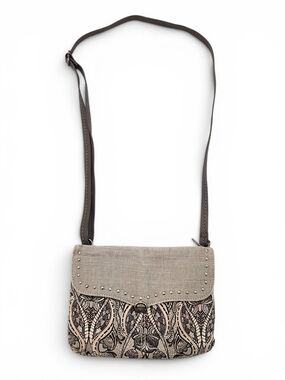 Sakroots Owl Beige & Black Patterned Crossbody Bag